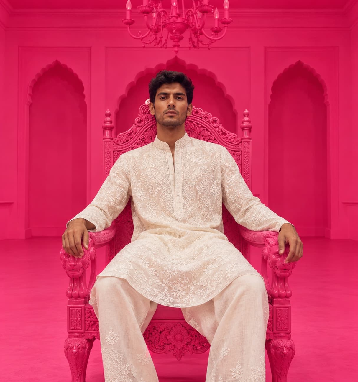 Imambara Co-ord — Court line, Phanda stitch